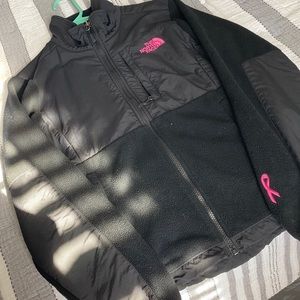Black breast cancer awareness north face jacket